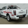 TCU00293 ТСС Фаркоп на Isuzu D-MAX 2020- с накладкой с надписью D-MAX без подрезки бампера. Тип шара: E (шаровый узел под американский квадрат). Нагрузки: 2500/100 кг