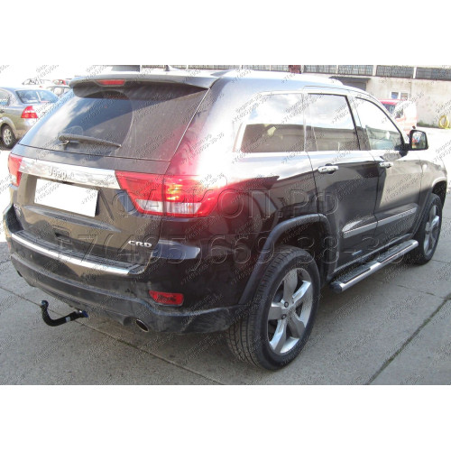 J-057 STEINHOF Фаркоп на Jeep Grand Cherokee WK2 (кроме SRT8, Summit) 2011-2014, 2014-2021. Требуется подрезка бампера. Тип шара: AV (вертикальное быстросъемное крепление шара на ключе). Нагрузки: 3500/140 кг, масса фаркопа 22,2 кг (без электрики в компле