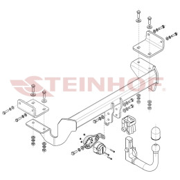 K-088 STEINHOF Фаркоп на Kia ProCeed 2018- без подрезки бампера. Тип шара: AV (вертикальное быстросъемное крепление шара на ключе). Нагрузки: 1500/85 кг, масса ф