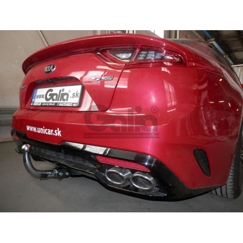 K045A GALIA Полностью оцинкованный фаркоп на Kia Stinger 2017-2023. Тип шара: A. Невидимый вырез бампера. Нагрузки: 1500/75 кг, масса фаркопа 18,02 кг