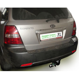 K107-A Лидер-плюс ТСУ для Kia Sorento 2006-2009. Требуется подрезка бампера. Нагрузки: 1300/75 кг, масса фаркопа 18 кг (без электрики в комплекте)