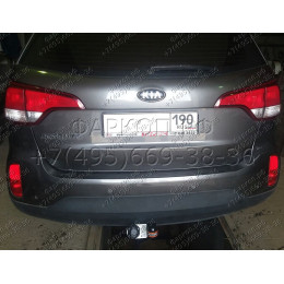 KI 24 AVTOS Фаркоп на Hyundai Santa Fe 2012-2018, Kia Sorento 2012-2015. Необходима подрезка бампера. Тип шара: A. Нагрузки: 2000/100 кг, масса фаркопа 18 кг (без электрики в к