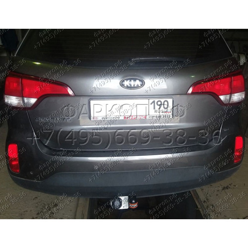 KI 24 AVTOS Фаркоп на Hyundai Santa Fe 2012-2018, Kia Sorento 2012-2015. Необходима подрезка бампера. Тип шара: A. Нагрузки: 2000/100 кг, масса фаркопа 18 кг (без электрики в комплекте)