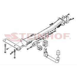 L-103 STEINHOF Фаркоп на Land Rover Freelander II 2006-2015. Требуется подрезка бампера. Тип шара: AV (вертикальное быстросъемное крепление шара на ключе). Нагрузк