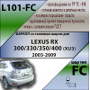 L101-FC Лидер-плюс ТСУ для Lexus RX300/330/350/400 2003-2010, Toyota Highlander 2003-2010 без снятия и выреза бампера. Тип шара: FC. Нагрузки: 1200/50 кг, масса фаркопа 21,08 кг (без электрики в комплекте)