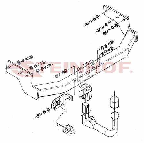 M-035 STEINHOF Фаркоп на Mazda CX-9 2007-2012. Требуется подрезка бампера. Тип шара: AV (вертикальное быстросъемное крепление шара на ключе). Нагрузки: 1900/85 кг, масса фаркопа 21,2 кг (без электрики в комплекте)