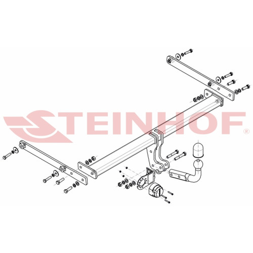 M-046 STEINHOF Фаркоп на Mazda 2 DJ 2015-. Требуется подрезка бампера. Тип шара: A. Нагрузки: 1200/50 кг, масса фаркопа 17,21 кг (без электрики в комплекте)
