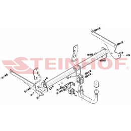 M-053 STEINHOF Фаркоп на Mazda 3 седан 2013-2019 без подрезки бампера. Тип шара: AV (вертикальное быстросъемное крепление шара на ключе). Нагрузки: 1800/90 кг, м