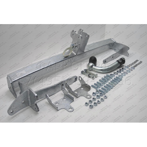 M104A GALIA Полностью оцинкованный фаркоп на Mercedes E-Class w211 седан 2002-2009. Подрозетник убирается за бампер. Тип шара: A. Без выреза бампера. Нагрузки: 2200/90 кг, масса фаркопа 18,02 кг
