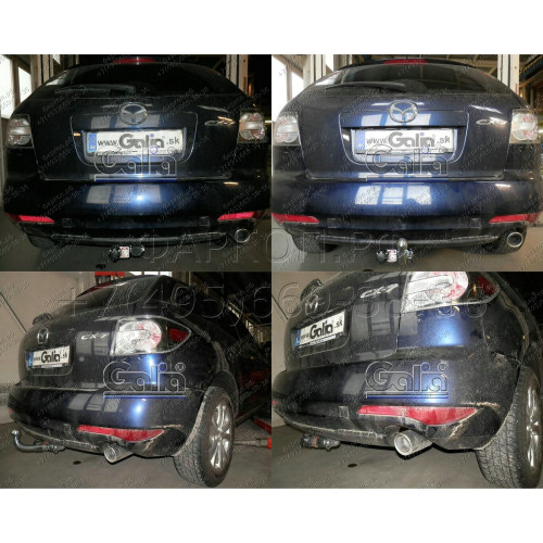 M130C GALIA Полностью оцинкованный фаркоп на Mazda CX-7 2006-2013. Тип шара: C (горизонтальный съемный). Невидимый вырез бампера. Нагрузки: 2000/100 кг, масса фаркопа 18,27 кг