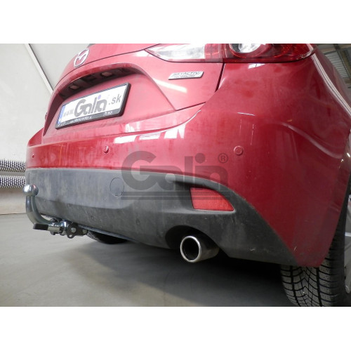 M132A GALIA Полностью оцинкованный фаркоп на Mazda 3 хетчбек 2014-2019. Тип шара: A. Невидимый вырез бампера. Нагрузки: 1800/90 кг, масса фаркопа 15,82 кг