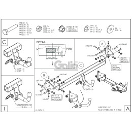 M145C GALIA Полностью оцинкованный фаркоп на Mercedes GLC-Class x253 2015-2022, Mercedes GLC-Class Coupe C253 2016-2022. Тип шара: C (горизонтальный съемный) Невидимый вырез бампе