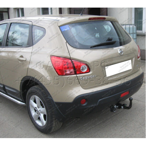 N-095 STEINHOF Фаркоп на Nissan Qashqai, в т.ч. Qashqai +2 2007-2014. Требуется подрезка бампера. Тип шара: AH (горизонтальное быстросъемное крепление шара на ключе). Нагрузки: 1600/75 кг, масса фаркопа 21,2 кг (без электрики в комплекте)