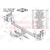 N121-BA TAVIALS ТСУ для Nissan Qashqai 2007-2014 (необходима подрезка бампера), Qashqai 2014-2021, в т.ч. Qashqai +2 (без выреза бампера). Тип шара: C (оцинкованный, съемный). Нагрузки: 1500/75 кг, масса фаркопа 18,3 кг (без электрики в комплекте)