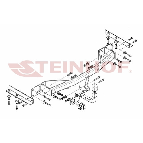 O-176 STEINHOF Фаркоп на Opel Meriva, кроме версии с flex-fix, кроме 1.3 CDTi 2010-2017. Требуется подрезка бампера. Тип шара: A. Нагрузки: 1300/75 кг, масса фаркопа 19,6 кг (без электрики в комплекте)