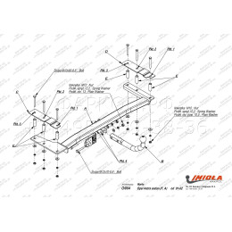 O.004 IMIOLA Фаркоп Opel Astra F седан 1991-2002. Тип шара: A. Нагрузки: 1500/75 кг (без электрики в комплекте)