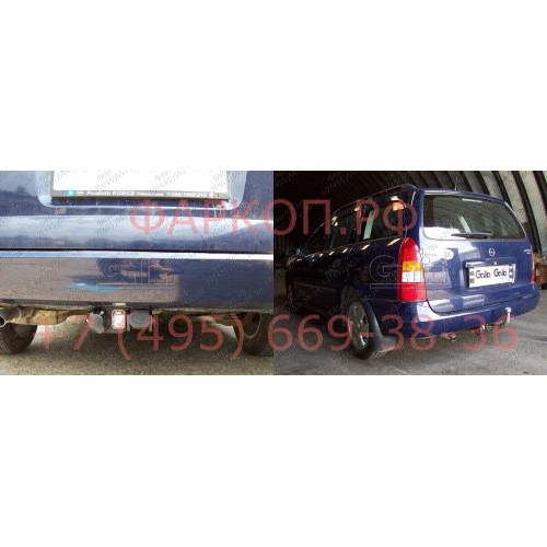 O009C GALIA Полностью оцинкованный фаркоп на Opel Astra G универсал 1998-2004. Тип шара: C (горизонтальный съемный). Установка без снятия и выреза бампера. Нагрузки: 1500/75 кг, масса фаркопа 18,17 кг