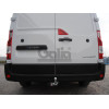 O060A GALIA Полностью оцинкованный фаркоп на Renault Master 2010-, Opel Movano B 2010-2021, Nissan NV400 2011-2021, Nissan Interstar 2022- фургон без ступеньки, передний привод, кроме двухскатных авто. Тип шара: A. Установка без снятия и выреза бампера. Н