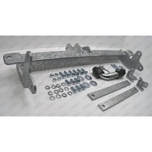 O060A GALIA Полностью оцинкованный фаркоп на Renault Master 2010-, Opel Movano B 2010-2021, Nissan NV400 2011-2021, Nissan Interstar 2022- фургон без ступеньки, передний привод, кроме двухскатных авто. Тип шара: A. Установка без снятия и выреза бампера. Н