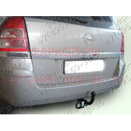 O104-A Лидер-плюс ТСУ для Opel Zafira 1998-2005, 2005-2012. Требуется подрезка бампера. Нагрузки: 1300/75 кг, масса фаркопа 17,54 кг, требуется 4 сверления (без элект