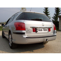 P034C GALIA Полностью оцинкованный фаркоп на Peugeot 407 универсал 2004-2008. Тип шара: C (горизонтальный съемный). Без выреза бампера. Нагрузки: 1900/80 кг, ма