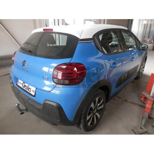 P042C GALIA Полностью оцинкованный фаркоп на Peugeot 208 хетчбек 2012-2019, Citroen C3 2016-. Подрозетник убирается за бампер. Тип шара: C (горизонтальный съемный). Невидимый вырез бампера, установка без снятия бампера. Нагрузки: 1400/50 кг, масса фаркопа