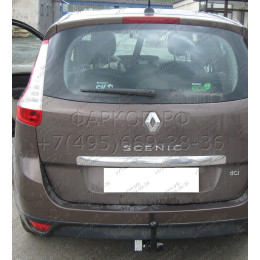 R-111 STEINHOF Фаркоп на Renault Megane III Grand Scenic 2009-2016 без подрезки бампера. Тип шара: AH (горизонтальное быстросъемное крепление шара на ключе). Нагрузки: