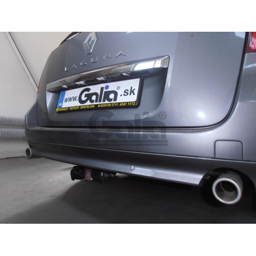 R090C GALIA Полностью оцинкованный фаркоп на Renault Laguna универсал 2007-2015. Тип шара: C (горизонтальный съемный). Установка без снятия и выреза бампера. Нагрузки: 1800/75 кг, масса фаркопа 18,56 кг