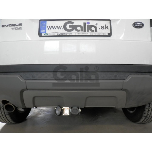 R093A GALIA Полностью оцинкованный фаркоп на Land Rover Range Rover Evoque 2011-2019. Тип шара: A. Невидимый вырез бампера. Нагрузки: 2000/125 кг, масса фаркопа 14,72 кг