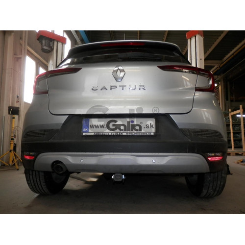 R103A GALIA Полностью оцинкованный фаркоп на Renault Captur (Европейская версия, не Kaptur) 2019-. Тип шара: A. Невидимый вырез бампера. Нагрузки: 1500/80 кг, масса фаркопа 15,52 кг
