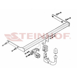 S-311 STEINHOF Фаркоп на Skoda Rapid лифтбек 06/2012-2020, 2020-2022. Требуется подрезка бампера. Тип шара: AV (вертикальное быстросъемное крепление шара на ключе).