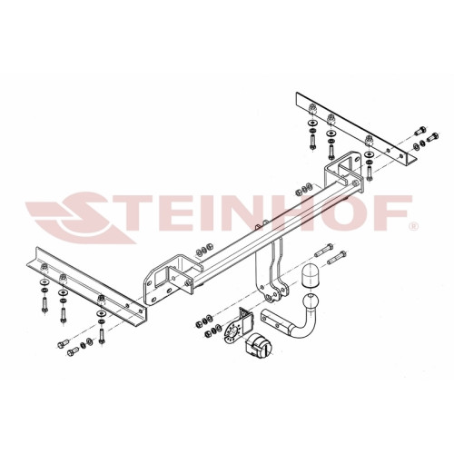 S-366 STEINHOF Фаркоп на Subaru Legacy седан 2009-2018. Требуется подрезка бампера. Тип шара: A. Нагрузки: 1800/80 кг, масса фаркопа 19,7 кг (без электрики в комплекте)