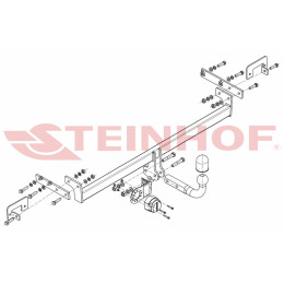 S-380 STEINHOF Фаркоп на Suzuki Celerio 2014-2019. Требуется подрезка бампера. Тип шара: A. Нагрузки: 450/40 кг, масса фаркопа 10,8 кг (без электрики в комплекте)