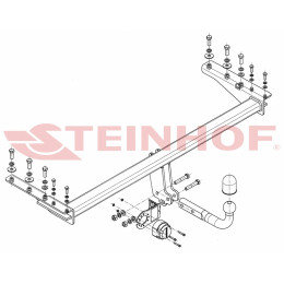 S-395 STEINHOF Фаркоп на Subaru Legacy Outback 1998-2004. Требуется подрезка бампера. Тип шара: A. Нагрузки: 1800/75 кг, масса фаркопа 16,2 кг (без электрики в комплекте)