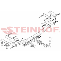 S-465 STEINHOF Фаркоп на SsangYong Tivoli 2WD, кроме 4WD 2015-2019 без снятия и подрезки бампера. Тип шара: AH (горизонтальное быстросъемное крепление шара на ключ