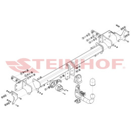 S-493 STEINHOF Фаркоп на KGM Torres 2023-, SsangYong Torres 4WD 2022-2023. Невидимый вырез бампера. Тип шара: AV (вертикальное быстросъемное крепление шара на ключе). Наг