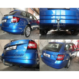 S111C GALIA Полностью оцинкованный фаркоп на Skoda Fabia универсал 2015-2021. Подрозетник убирается за бампер. Тип шара: C (горизонтальный съемный). Невиди