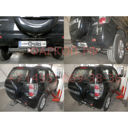 S114C GALIA Полностью оцинкованный фаркоп на Suzuki Grand Vitara 3 двери 2005-2016. Тип шара: C (горизонтальный съемный). Установка без снятия и выреза бампера. 