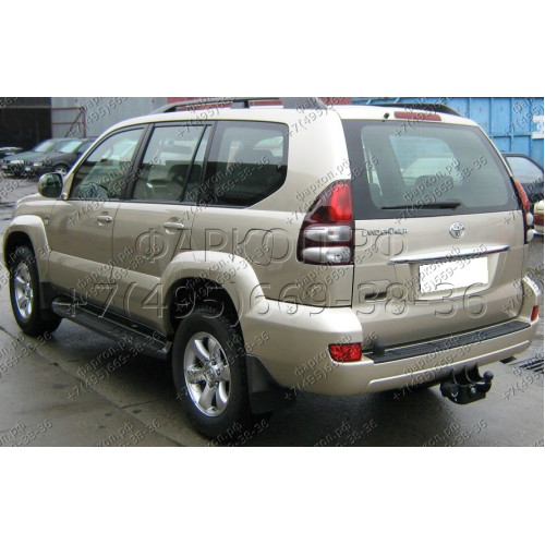 T-167 STEINHOF Фаркоп на Toyota Land Cruiser Prado 5 дверей (J120) 2003-2009, Lexus GX470 2003-2009. Требуется подрезка бампера. Тип шара: A. Нагрузки: 3500/140 кг, масса фаркопа 15,3 кг (без электрики в комплекте)