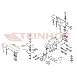 T-167 STEINHOF Фаркоп на Toyota Land Cruiser Prado 5 дверей (J120) 2003-2009, Lexus GX470 2003-2009. Требуется подрезка бампера. Тип шара: A. Нагрузки: 3500/140 кг, масса фаркопа 15,3 кг