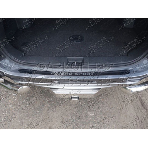 TCU00013 ТСС Фаркоп на Mitsubishi Pajero Sport 2016-2021 с накладкой с надписью Pajero Sport без подрезки бампера. Тип шара: E (шаровый узел под американский квадрат). Нагрузки: 1600/75 кг