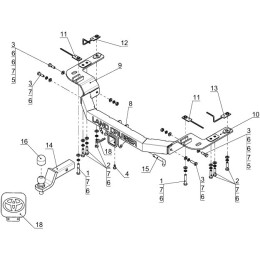 TCU00049 ТСС Фаркоп на Toyota Land Cruiser 200 2007-2021 с накладкой с надписью Land Cruiser без подрезки бампера. Тип шара: E (шаровый узел под американский квадрат).