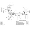 TCU00068 ТСС Фаркоп на Toyota RAV4 2013-2019 с накладкой с надписью Toyota RAV4 без подрезки бампера. Тип шара: E (шаровый узел под американский квадрат). Нагрузки: 1500/80 кг