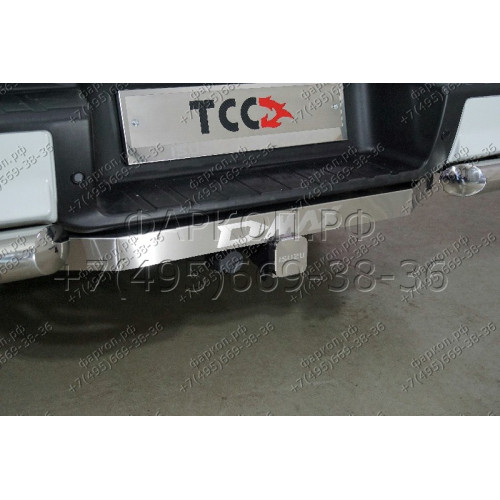 TCU00293 ТСС Фаркоп на Isuzu D-MAX 2020- с накладкой с надписью D-MAX без подрезки бампера. Тип шара: E (шаровый узел под американский квадрат). Нагрузки: 2500/100 кг