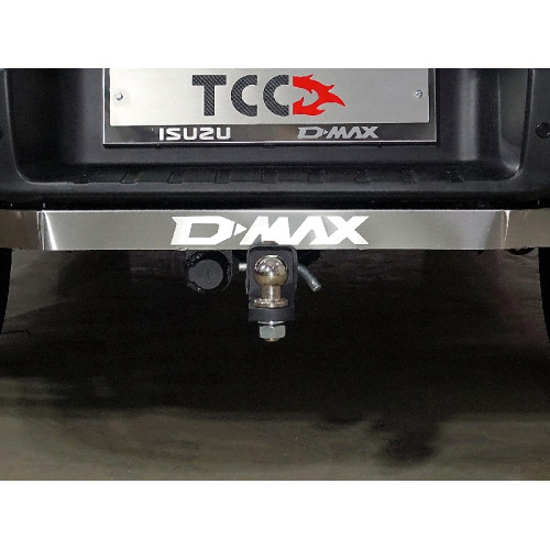 TCU00293 ТСС Фаркоп на Isuzu D-MAX 2020- с накладкой с надписью D-MAX без подрезки бампера. Тип шара: E (шаровый узел под американский квадрат). Нагрузки: 2500/100 кг