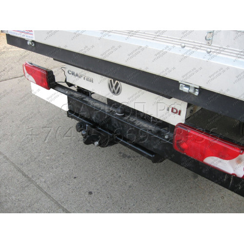 V-034 STEINHOF Фаркоп на Mercedes Sprinter II шасси (5T) двойные колеса 2006-2019, Volkswagen Crafter шасси (5T) двойные колеса 2006-2017 без снятия и подрезки бампера. Тип шара: F. Нагрузки: 3500/140 кг, масса фаркопа 25,3 кг (без электрики в комплекте)
