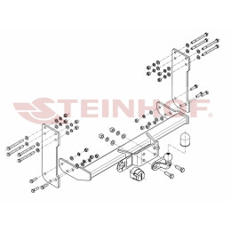 V-034 STEINHOF Фаркоп на Mercedes Sprinter II шасси (5T) двойные колеса 2006-2019, Volkswagen Crafter шасси (5T) двойные колеса 2006-2017 без снятия и подрезки бампера. Тип шара: 