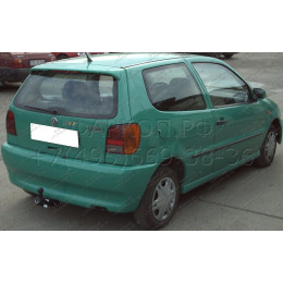 V-112 STEINHOF Фаркоп на Volkswagen Polo хетчбек 3/5 дверей (узкий/широкий бампер) 10/1994-08/1999. Требуется подрезка бампера. Тип шара: A. Нагрузки: 1000/50 кг, масса 
