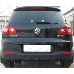 V-129 STEINHOF Фаркоп на Volkswagen Tiguan 2007-2016. Требуется подрезка бампера. Тип шара: AV (вертикальное быстросъемное крепление шара на ключе). Нагрузки: 2500