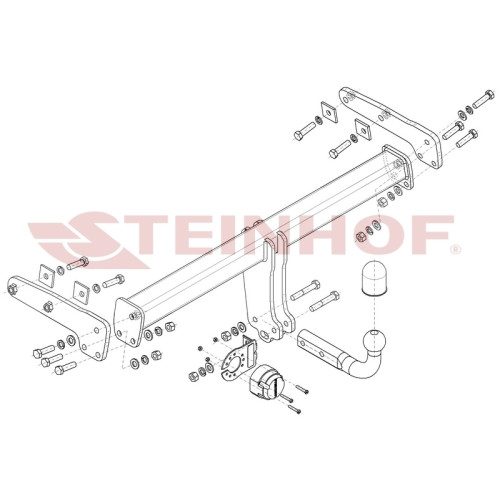 V-323 STEINHOF Фаркоп на Volvo XC70 09/2007-2017. Требуется подрезка бампера. Тип шара: A. Нагрузки: 2100/90 кг (без электрики в комплекте)